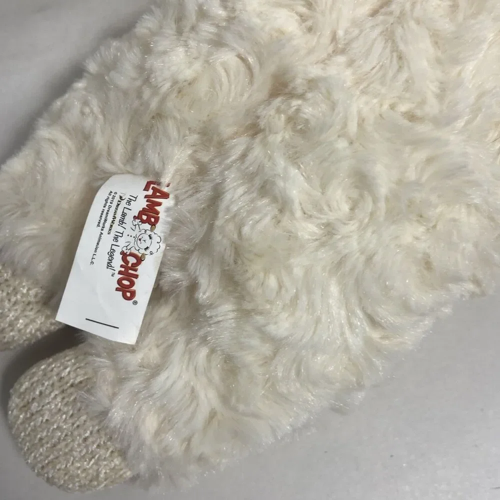 Lamb Chop Dog Toy With Squeaker Santa Hat 12 Inches Long No paper hang tag